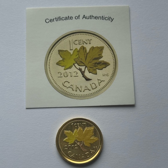 Canada 2012 Gold Plated One Cent Coin - Picture 3 of 8